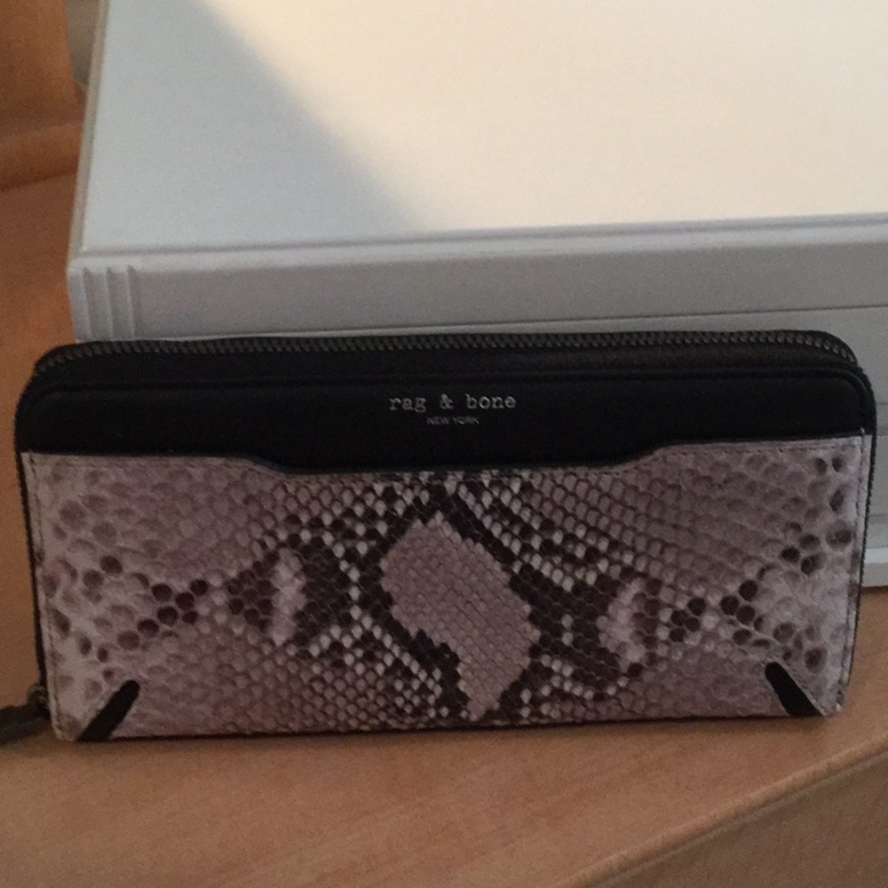 NWOT rag & bone Blush Python Crosby wallet